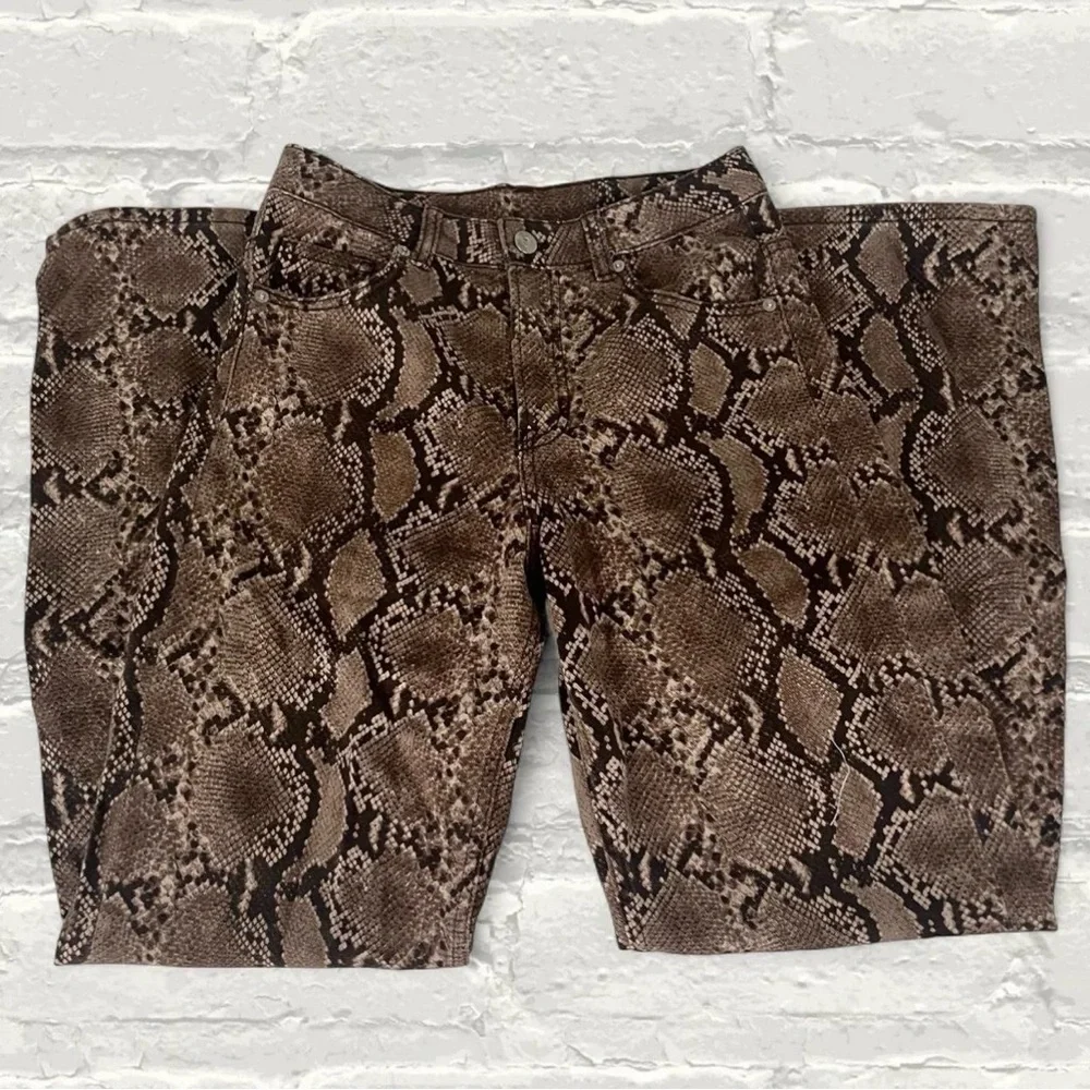 H&M Snakeskin High Rise Wide Leg Jeans - Picture 4 of 5